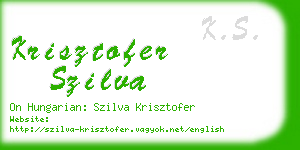 krisztofer szilva business card